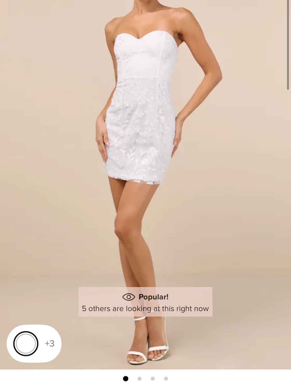 Lulu's White Strapless Lace Mini Dress